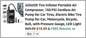 JUSUOX Tire Inflator Portable Air Compressor