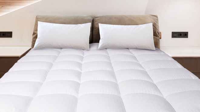 Justlet Mattress Topper on a Bed