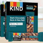 KIND Dark Chocolate Nuts and Sea Salt Bars Boxes on a Table