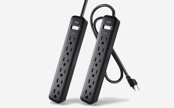 KMC 6 Outlet Power Strip 2 Pack