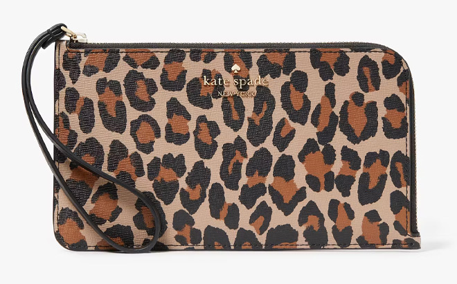 Kate Spade Lucy Leopard Medium Wristlet