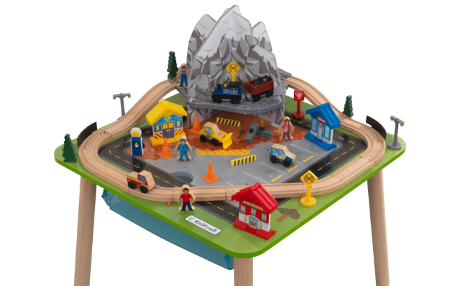 KidKraft 50 Piece Rocky Mountain Wooden Train Table Set