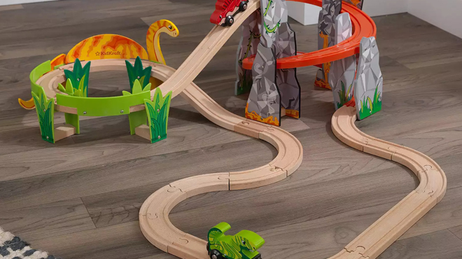 KidKraft Adventure Tracks 32 Piece Wooden Train Track Play Set