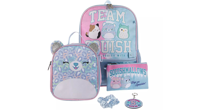 Kids Squishmallows 5 Piece Backpack Set