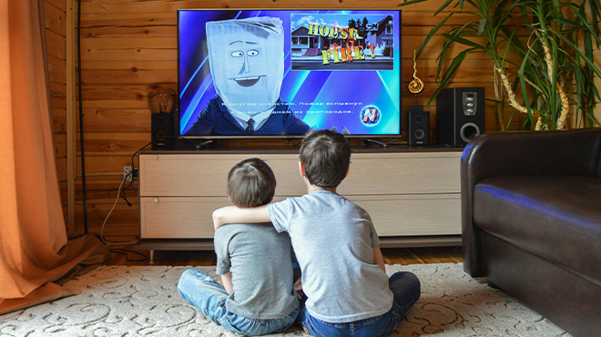 Kids watching TV