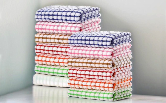 Kitchen Dish Towels on a Table