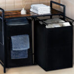 Laundry Sorter with Upgraded Pull Out Removable Laundry Bag in the Bathroom