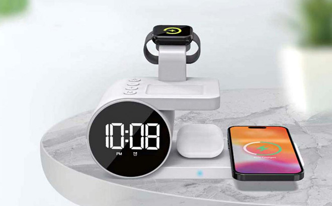 Lax Gadgets Wireless Charging Station with Clock