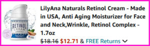 LilyAna Naturals Retinol Cream Checkout Screen