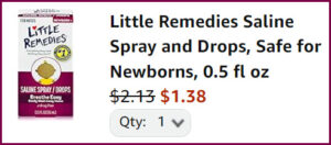 Little Remedies Saline Spray Drops at Checkout