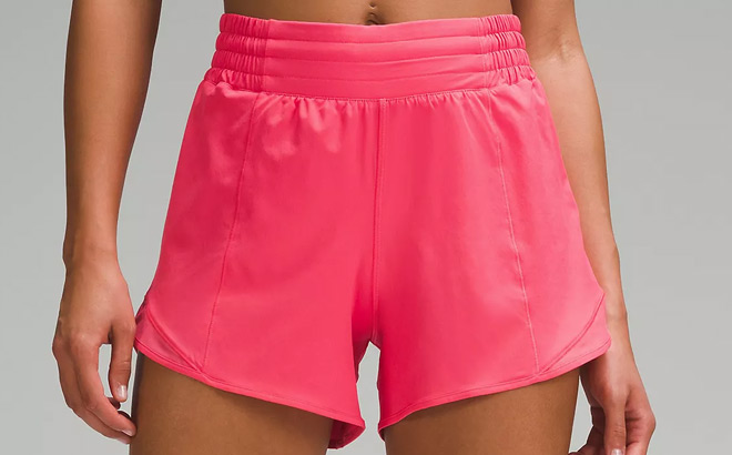 Lululemon Hotty Hot High Rise Lined Short in Glaze Pink Color