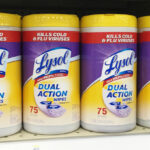 Lysol 75 Count Dual Action Disinfectant Wipes on a Shelf at a Store