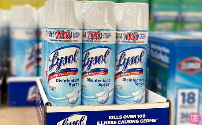 Lysol Disinfectant Sprays on a Shelf