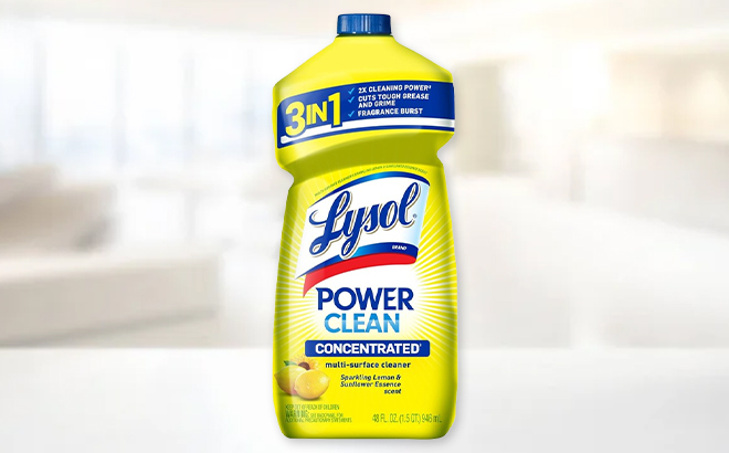 Lysol Power Clean Multi Surface Cleaner on a Table