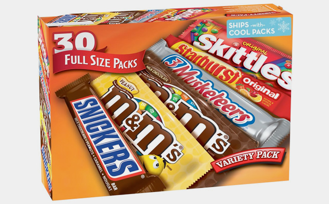 MMS SNICKERS 3 MUSKETEERS SKITTLES STARBURST Full Size Chocolate Candy Variety Mix