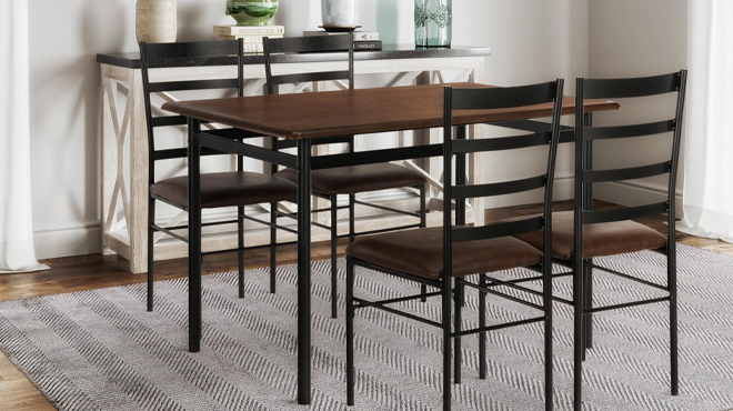 Mainstays 5 Piece Wood Metal Dining Room Set