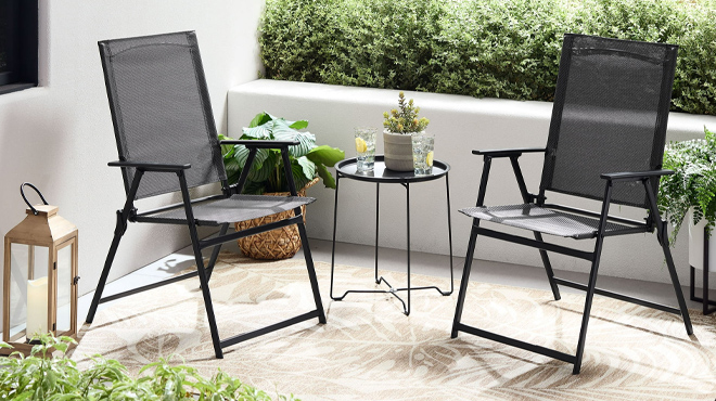 Mainstays Greyson 3 Piece Folding Outdoor Patio Bistro Set