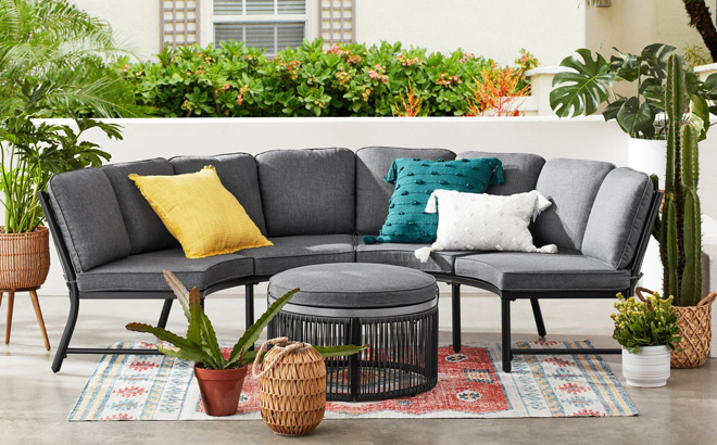 Mainstays Lawson Ridge 3 Piece Outdoor Sectional Set with Cushions