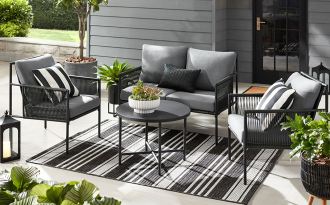 Mainstays Logan 4 Piece Outdoor Conversation Set