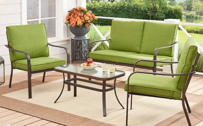 Mainstays Stanton 4 Piece Outdoor Patio Conversation Se