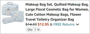 Makeup Bag Set at Checkout