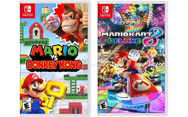 Mario vs Donkey Kong and Mario Kart 8 Deluxe Nintendo Switch Games