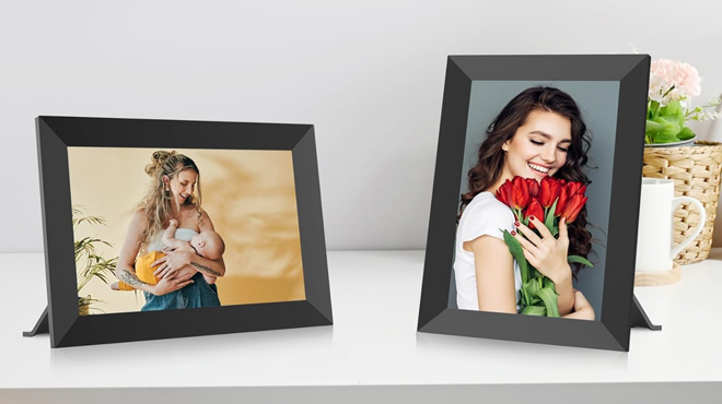 Max Angel Digital Picture Frames in horizontal and vertical positions