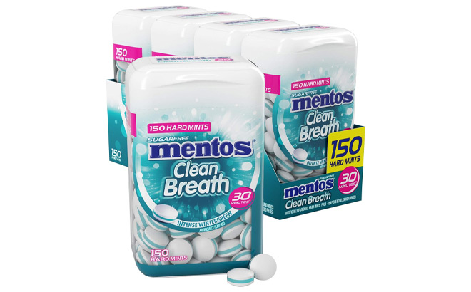 Mentos Clean Breath Sugarfree Hard Mints 8 Pack