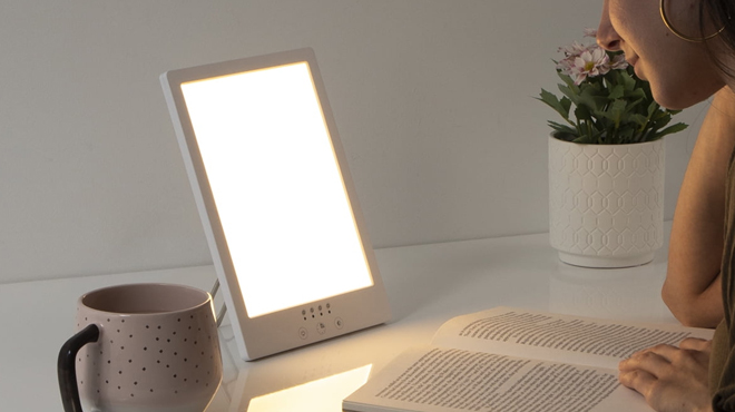 Merkury Innovations Light Therapy Lamp on a Table