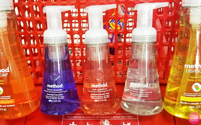 Method Handsoaps on a Target Shopping Cart