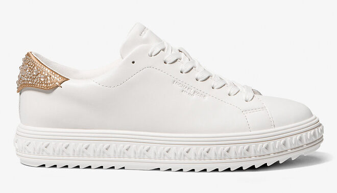 Michael Kors Grove Embellished Leather Sneaker