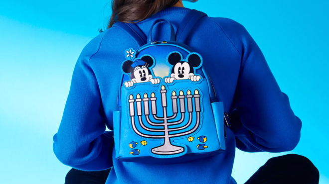 Mickey Minnie Mouse Hanukkah Loungefly Mini Backpack