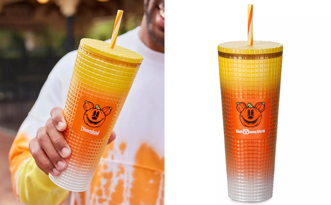 Mickey Mouse Halloween Candy Corn Starbucks Tumbler with Straw – Disneyland