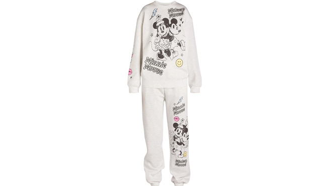 Mickey and Minnie Womens Graphic Sweatshirt and Jogger Pants Set 2 Piece