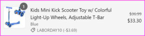 Mini Kick Scooter Toy at Checkout