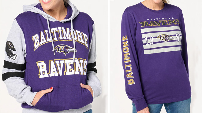 NFL Shirt Hoodie Set Ravens