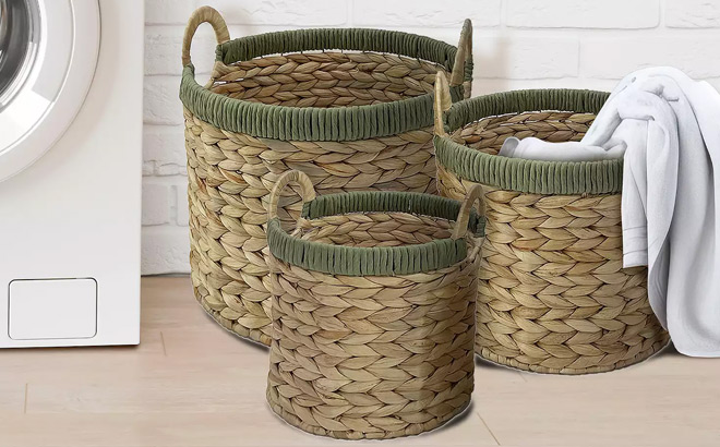 Neatly Water Hyacinth Basket with Trim