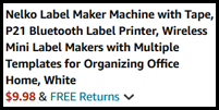 Nelko Label Maker Machine with Tap Order Summary