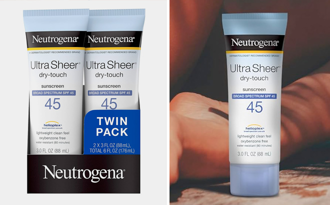 Neutrogena Ultra Sheer Dry Touch Water Resistant and Non Greasy Sunscreen Lotion