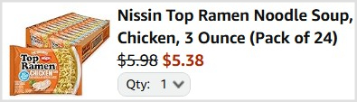 Nissin Top Ramen Noodle Soup Checkout