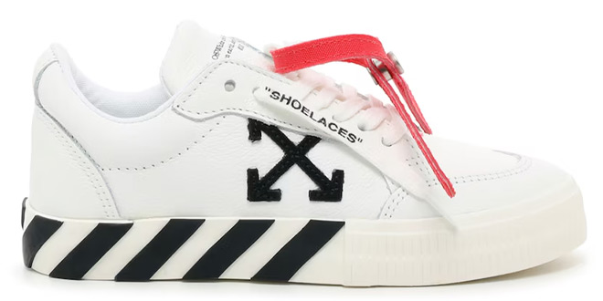 Off White Vulcanized Lace Up Sneakers