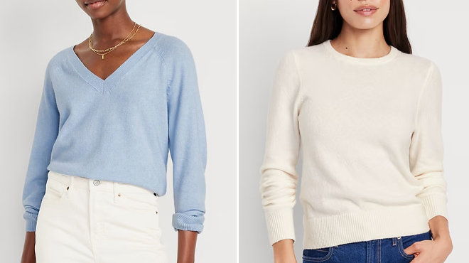 Old Navy SoSoft Loose V Neck and Crew Neck Sweaters