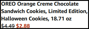 Oreo Halloween Cookies Order Summary