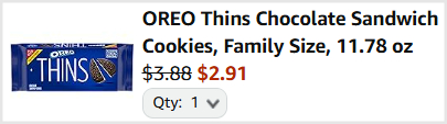 Oreo Thins Cookies Checkout