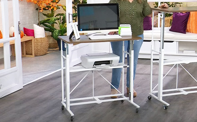 Origami Telescoping Desk on the Floor