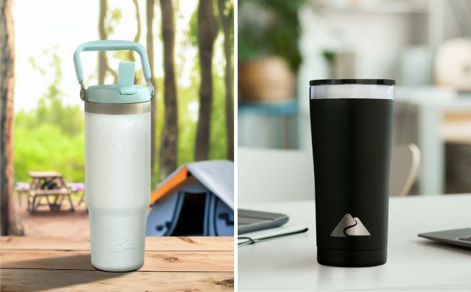 Ozark Trail 30 oz Insulated Stainless Steel Tumbler and Ozark Trail 22 oz Vacuum Insulated Stainless Steel Tumbler