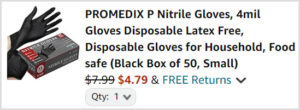 Pack of Nitrile Gloves at Checkout