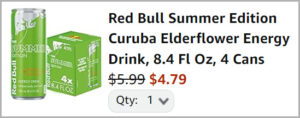 Pack of Red Bull Energy Drinks at Checkout