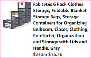 Pack of Storage at Checkout