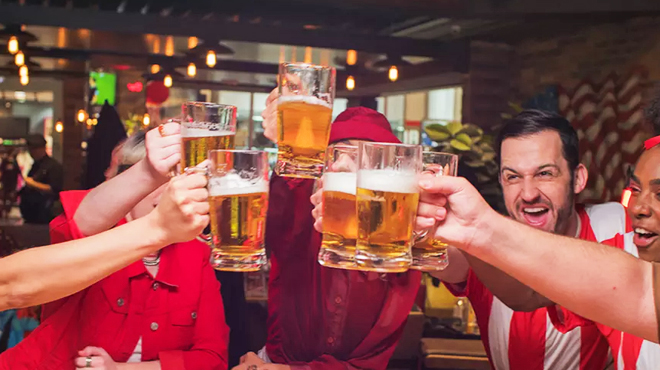 People Drinking Beer at TGIF